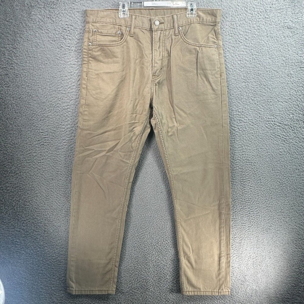 Levis 508 Regular Fit Tapered Beige Denim Jeans Mens Size 33x30 White Tab Pants